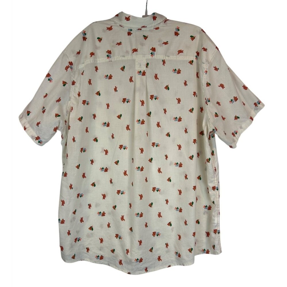 Eddie Bauer Mens Camping Bigfoot Print Button-Up Mens Shirt XL - Picture 4 of 8